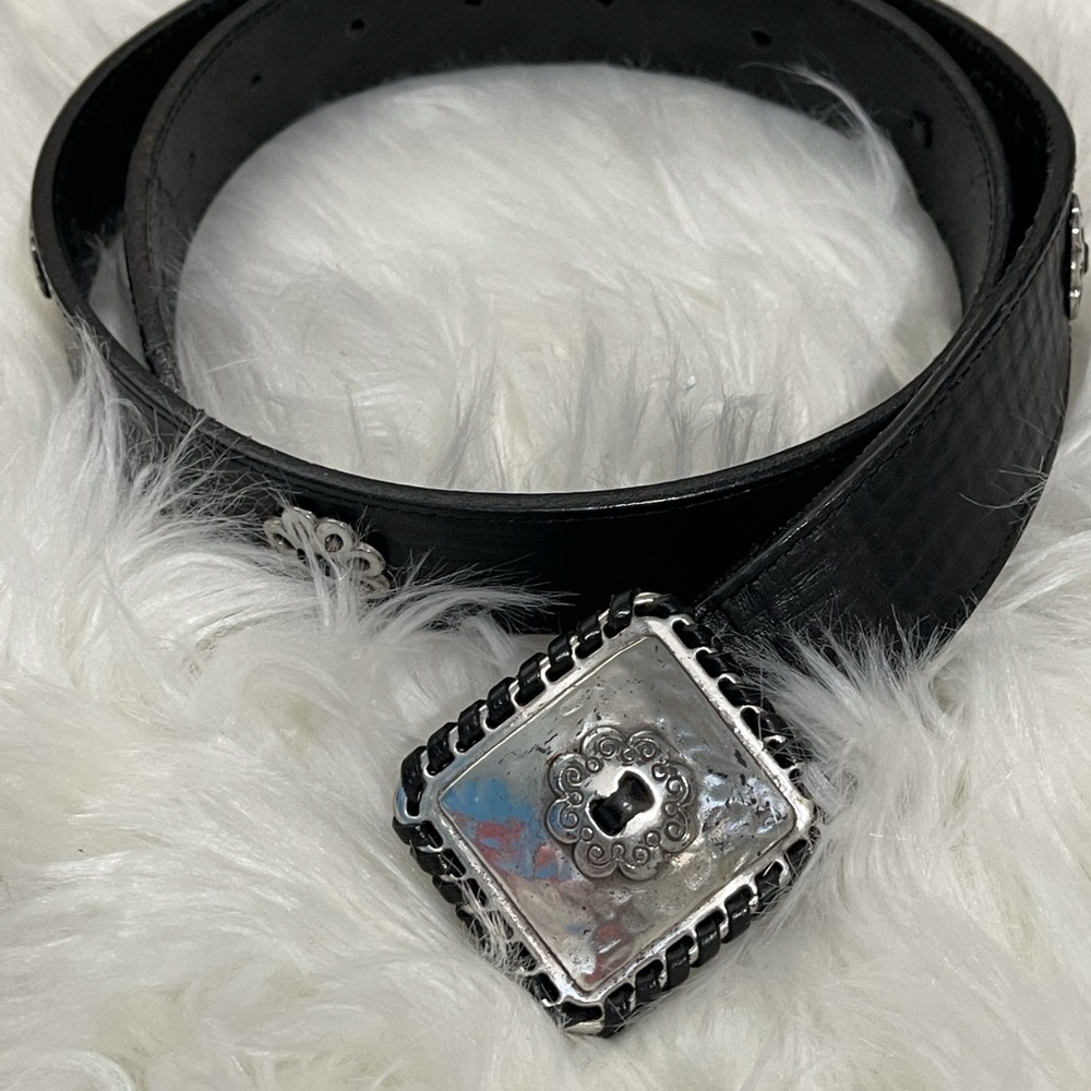 BRIGHTON BLACK LEATHER FLOWER CHARMS !